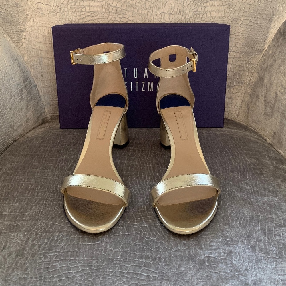 Stuart Weitzman Gold Nudist Sandals